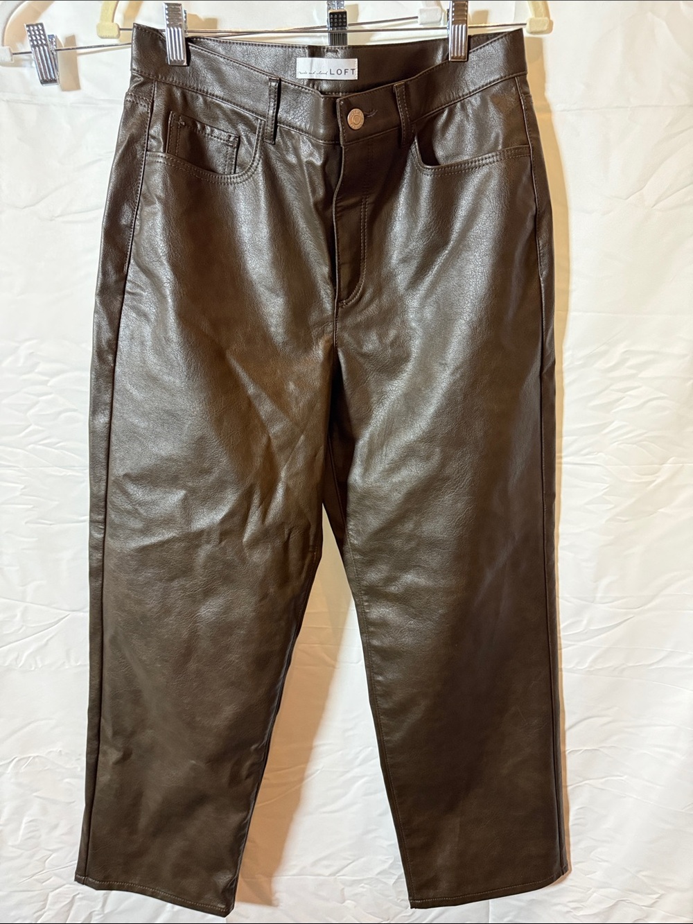 Loft womens Faux Leather Jeans - Brown